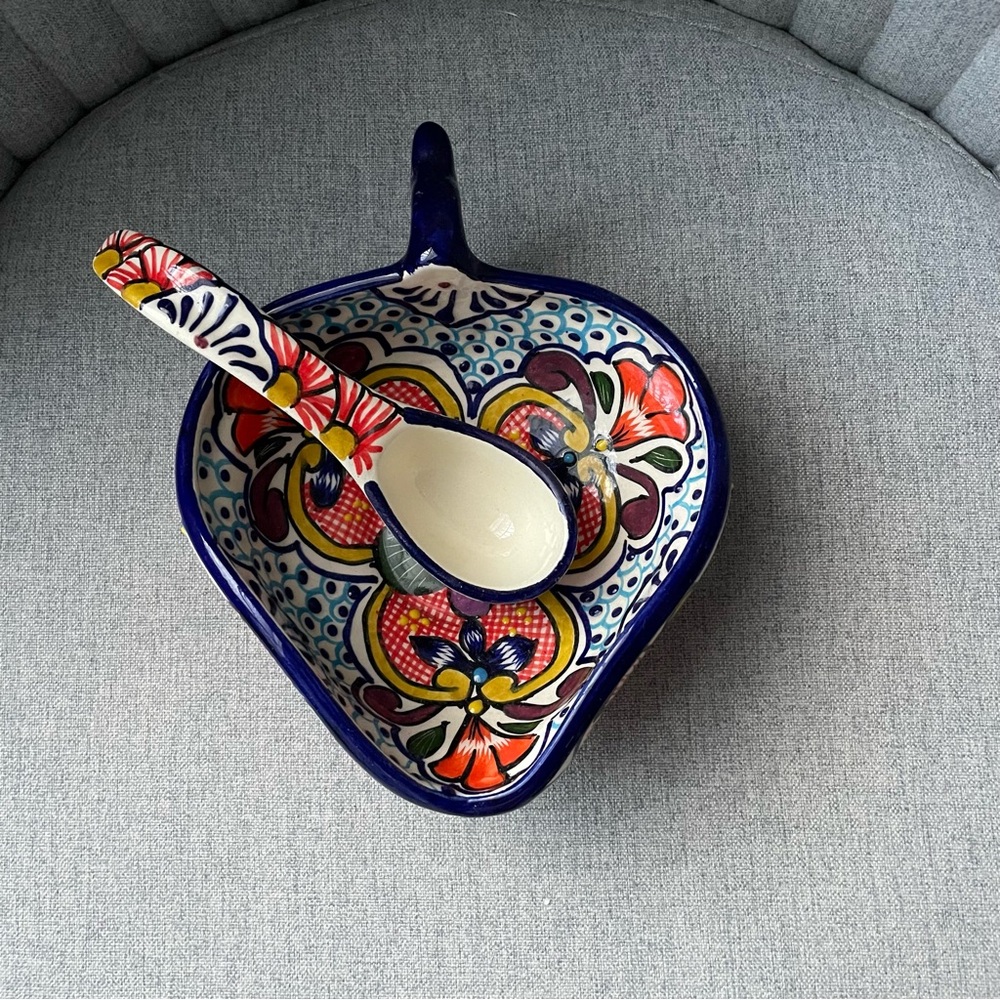 New Colorful Sauce Boat with Serving Spoon